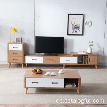 Recyceln Sie modernen Holz-TV-Schrank / Holz-Wohnzimmermöbel-TV-Ständer mit Schrank